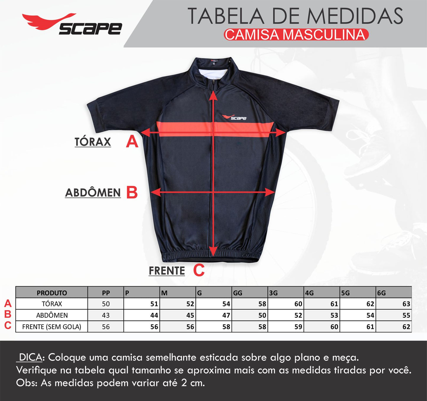 Camisa Ciclismo Bike é Saúde Scape