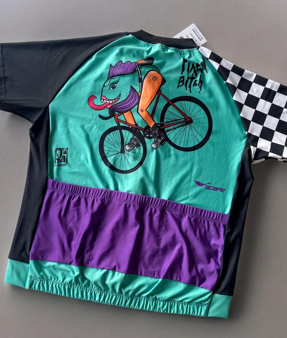 Cropped de Ciclismo Ciclista Piranha – Ju Ba x Scape