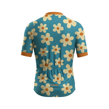 Camisa de Ciclismo VeloFlex Unissex – Jardim Azul